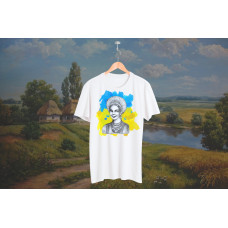 Футболка жіноча біла TiBi print українка "Маланка" L