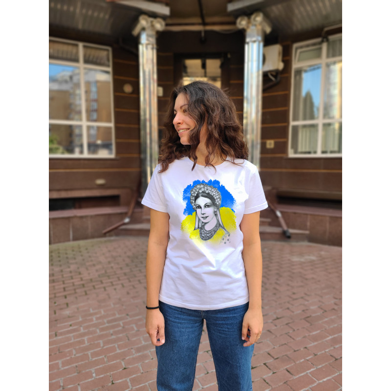 Футболка біла TiBi print українка "Орися" M