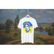 Футболка жіноча біла TiBi print українка "Орися" L