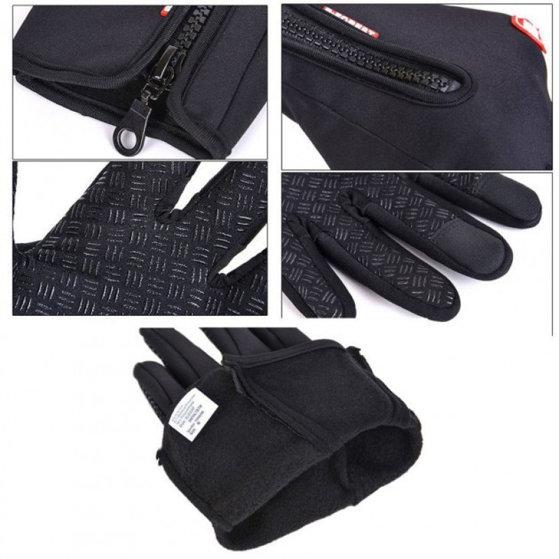 Велоперчатки Windstopper неопренові з силіконовими насічками розмір L чорні