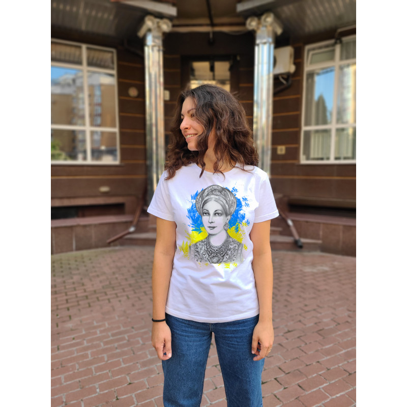 Футболка біла TiBi print українка "Соломія" M