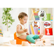 Термо наліпки наклейки для привчання до горщика Pampersoff 3шт series 2 (техніка та тварини)