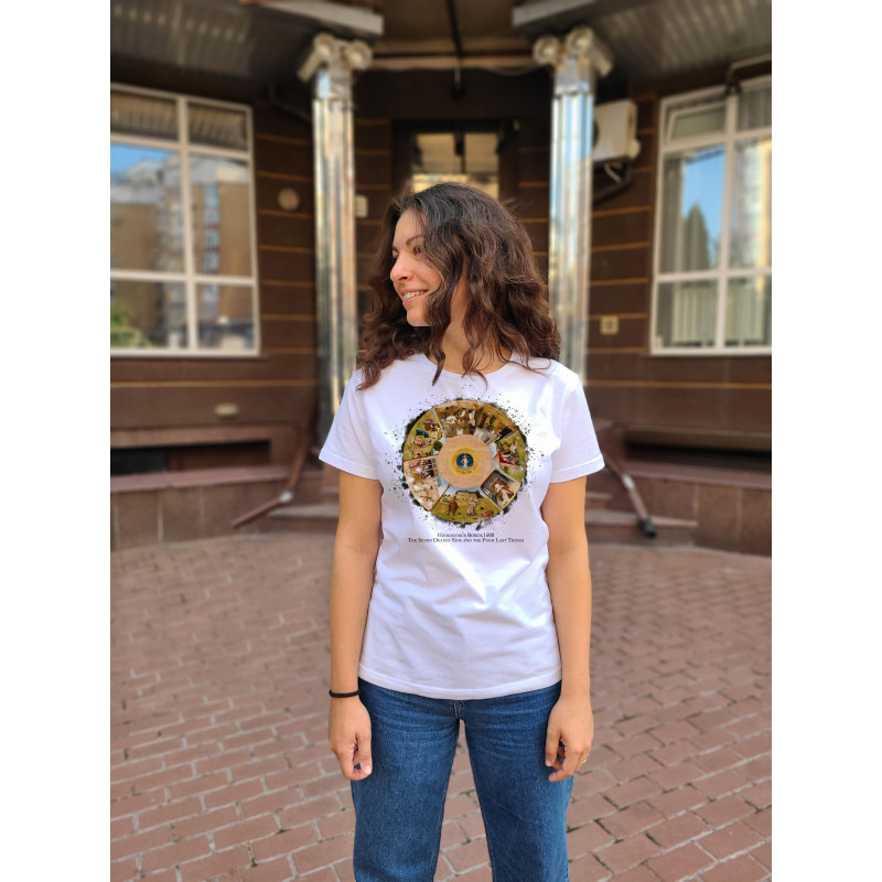 Футболка біла TiBi print Ієронім Босх "Сім смертних гріхів" XL