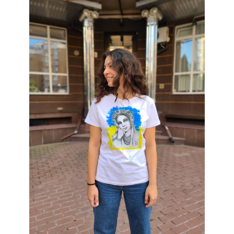 Футболка біла TiBi print українка "Наталка Полтавка" S