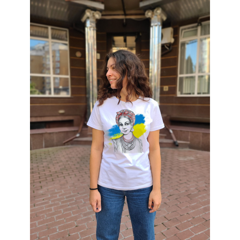 Футболка біла TiBi print українка "Мотря" S