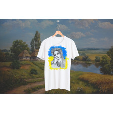 Футболка жіноча біла TiBi print "Наталка Полтавка" L